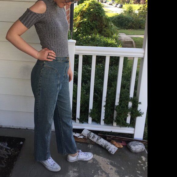 VTG Sz 8 High Waisted Jeans Harve Bernard, Denim, 70s, 80s, Mom Jeans, Seamwork - Picture 1 of 9